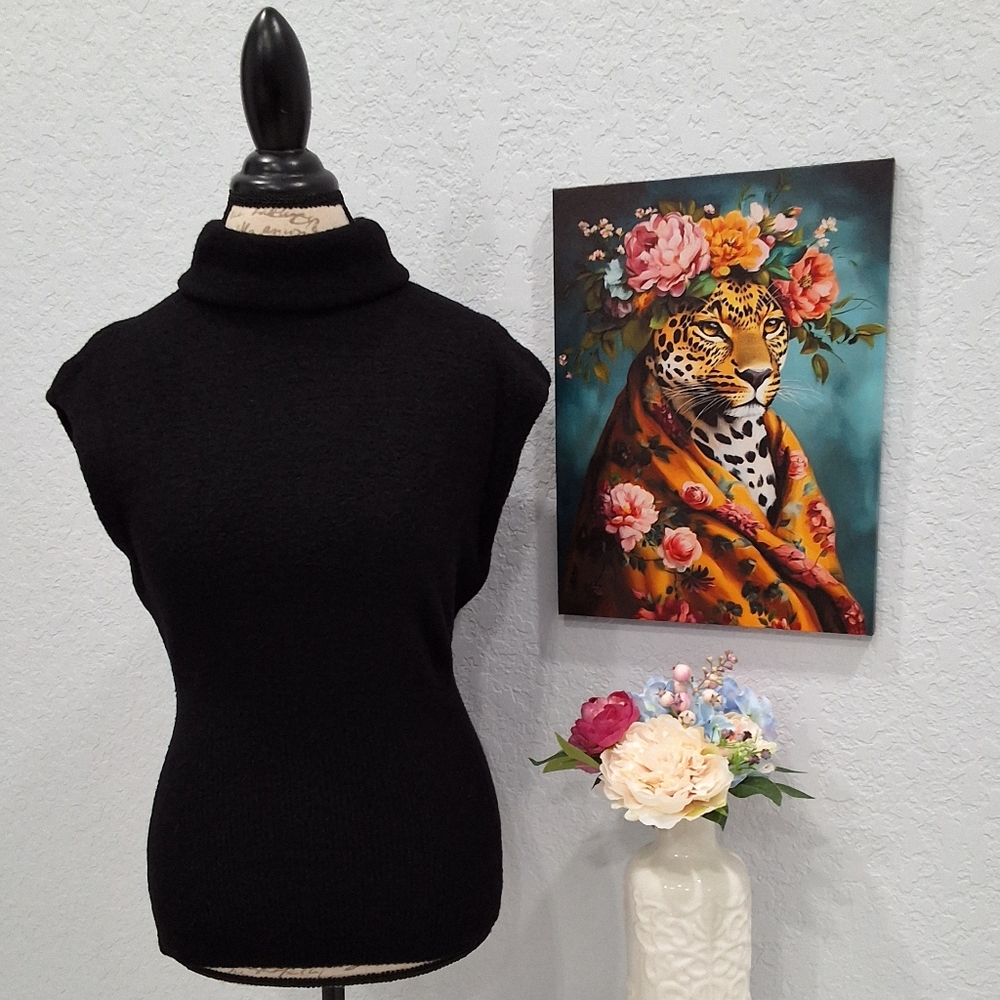 Express Black Knit Turtleneck Top